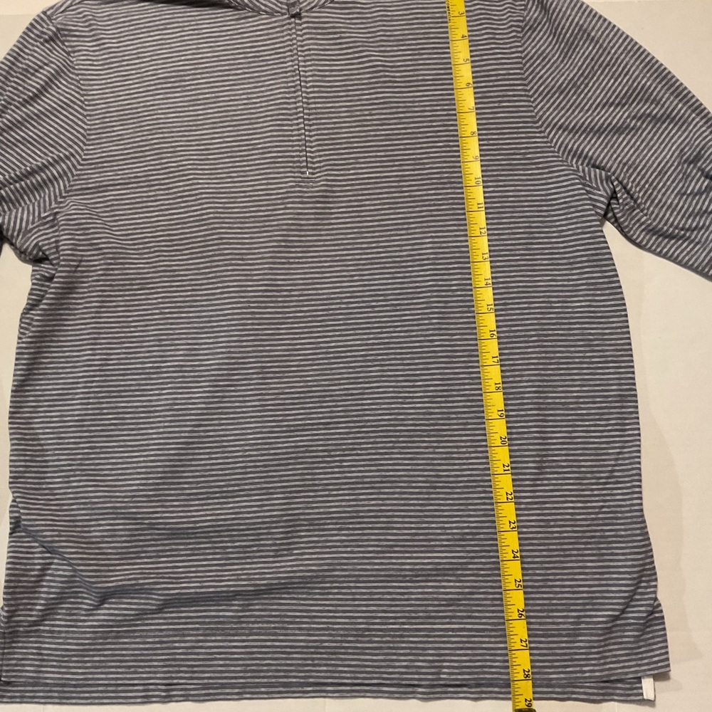 Johnnie O Hangin’ Out Men’s Pullover Gray Striped Quarter Zip - Picture 3 of 11
